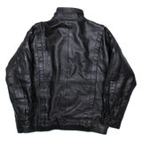 Mens Biker Coat Black Leather M