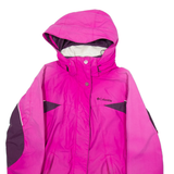 COLUMBIA Womens Rain Coat Pink Nylon Hooded XS