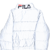FILA Reflective Womens Puffer Coat Silver S