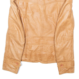 GIPPY Womens Aviator Coat Brown Leather S