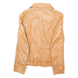 GIPPY Womens Aviator Coat Brown Leather S