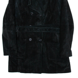 DPI Womens Overcoat Coat Black Suede S