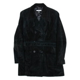 DPI Womens Overcoat Coat Black Suede S