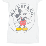 DISNEY Mickey Mouse Womens T-Shirt White V-Neck S