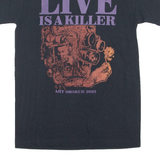 GILDAN Live Is A Killer Mens T-Shirt Black Crew Neck S