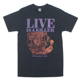 GILDAN Live Is A Killer Mens T-Shirt Black Crew Neck S