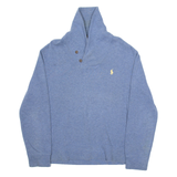 POLO RALPH LAUREN Mens Sweatshirt Blue Button Neck M