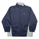 REEBOK Mens Windbreaker Jacket Blue Nylon Hooded M