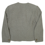 CAROLINE ROHMER Womens Blazer Jacket Green Wool Herringbone S
