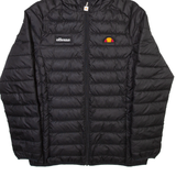 ELLESSE Womens Puffer Jacket Black Hooded UK 12