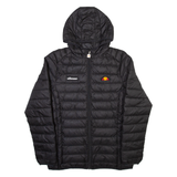 ELLESSE Womens Puffer Jacket Black Hooded UK 12