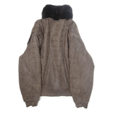 Womens Jacket Brown Crazy Pattern M