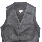 ANGELO LITRICO Mens Waistcoat Black Faux Leather S