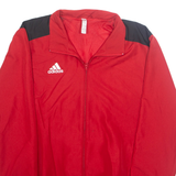 ADIDAS Mesh Lined Mens Track Jacket Red L