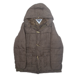 TOMMY HILFIGER Womens Rain Jacket Brown Hooded M