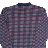 BABISTA Mens Polo Shirt Maroon Check Long Sleeve M