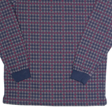 BABISTA Mens Polo Shirt Maroon Check Long Sleeve M