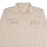 RODGER KENT Mens Polo Shirt Beige Long Sleeve 2XL