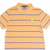 U.S. POLO ASSN Mens Polo Shirt Orange Striped S