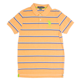 U.S. POLO ASSN Mens Polo Shirt Orange Striped S