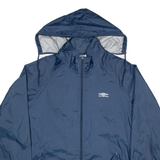 UMBRO Mesh Lined Mens Rain Jacket Blue Hooded M