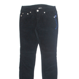 TRUE RELIGION Womens Corduroy Trousers Black Regular Skinny W25 L33