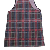 TERRANOVA Womens Dungaree Dress Red Check Sleeveless Knee Length S