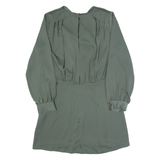 ZARA Womens Fit & Flare Dress Green Long Sleeve Knee Length S