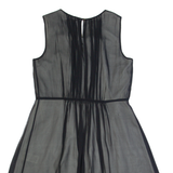 GUESS Womens A-Line Dress Black Silk Sleeveless Knee Length S