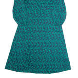 BODEN Womens A-Line Dress Green Crazy Pattern Long Sleeve Long UK 14
