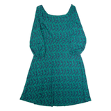 BODEN Womens A-Line Dress Green Crazy Pattern Long Sleeve Long UK 14