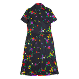 PALMIERI & SCHIVO Womens A-Line Dress Black 90s Floral Long M