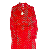 Womens Day Dress Red 90s Spotted Long Sleeve Long S
