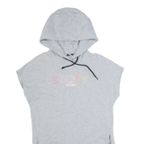 DKNY Hooded Oversized Womens Jumper Dress Grey Short Sleeve Knee Length S