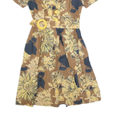 PLENTY BY TRACY REESE Womens A-Line Dress Brown 90s Floral M