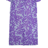 Womens Pencil Dress Purple 90s Floral Short Sleeve Midi L