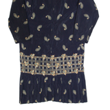 KIRSTY MICHAELS Womens Day Dress Black 90s Paisley Knee Length L