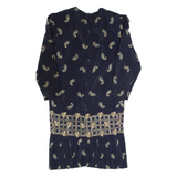 KIRSTY MICHAELS Womens Day Dress Black 90s Paisley Knee Length L