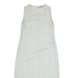 MICHAEL TAYLOR Womens Shift Dress Cream 90s Floral Sleeveless Long M