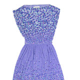 MELISSA PETITES Womens Day Dress Purple 90s Floral Sleeveless Midi XS