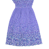 MELISSA PETITES Womens Day Dress Purple 90s Floral Sleeveless Midi XS