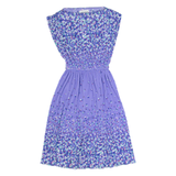 MELISSA PETITES Womens Day Dress Purple 90s Floral Sleeveless Midi XS