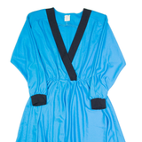 Womens A-Line Dress Blue 90s Long Sleeve Long S