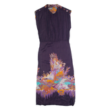 UP BEAT Womens Pencil Dress Purple Crazy Pattern Sleeveless Long S