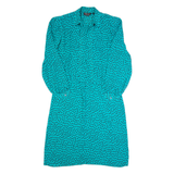 BILLY JACK Womens A-Line Dress Blue Spotted Long Sleeve Midi M