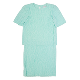 BARONE Womens Pencil Dress Blue Short Sleeve Midi M