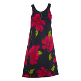JESSICA HOWARD Womens Day Dress Black Floral Sleeveless Long M