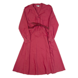 JESSICA LANE Womens A-Line Dress Red Long Sleeve Long M