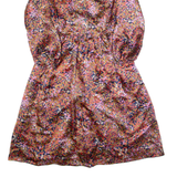 Womens A-Line Dress Pink Spotted Long Sleeve Long S