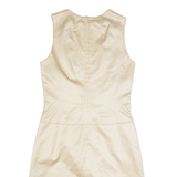 HUGO BOSS Womens Pencil Dress Gold Silk Sleeveless Knee Length UK 10